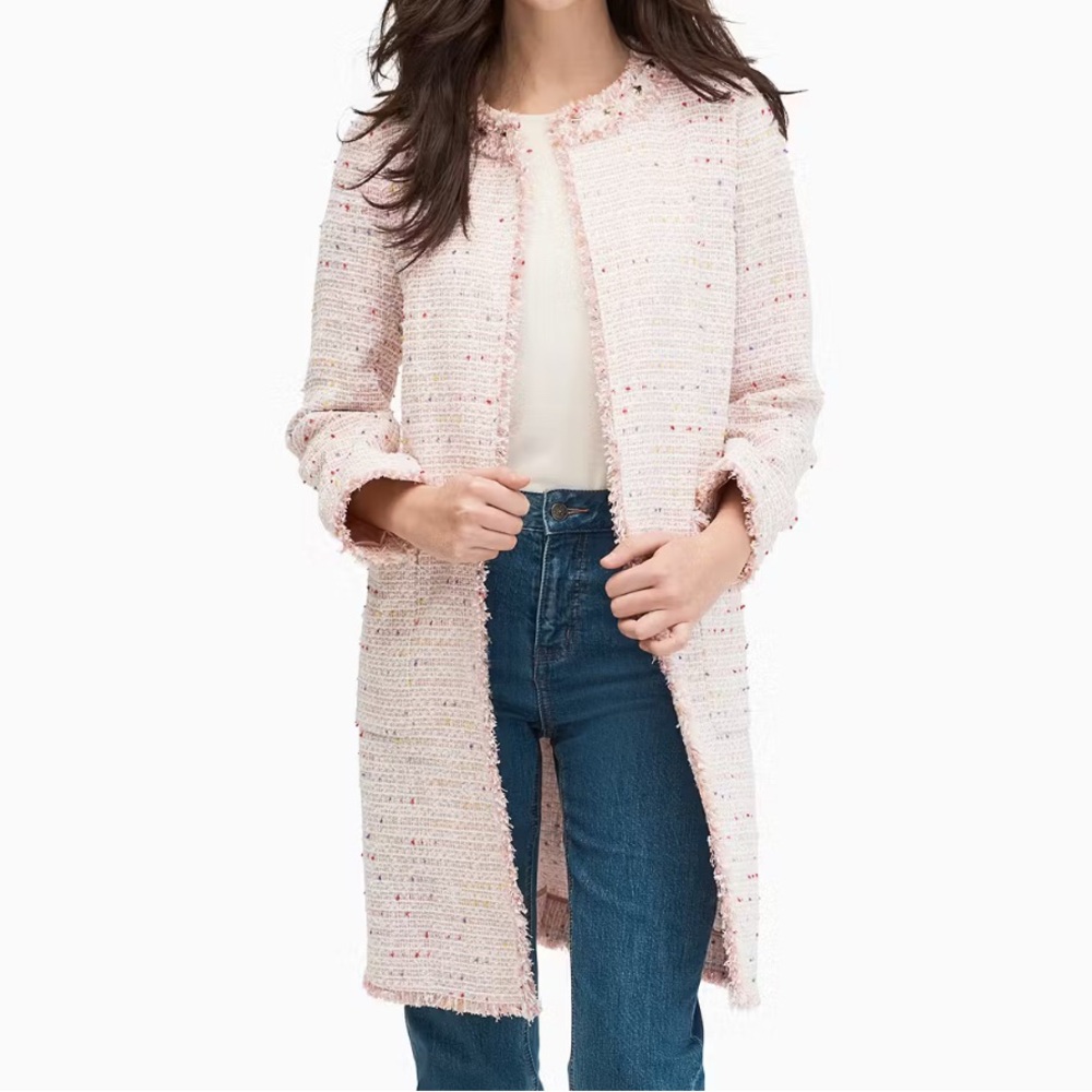 Kate Spade Light Pink Tweed Cardigan